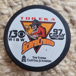 Topeka Scarecrows CHL Minor League Hockey Puck WIBW 97 Country Capital Journal